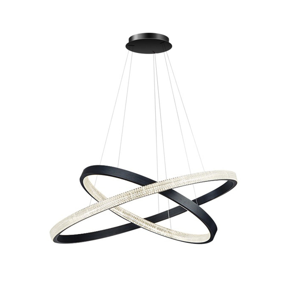 Kirsten Moderne Ronde LED Hanglamp Zwart/Goud Metaal/Arcyl Slaap/Woon/Eetkamer