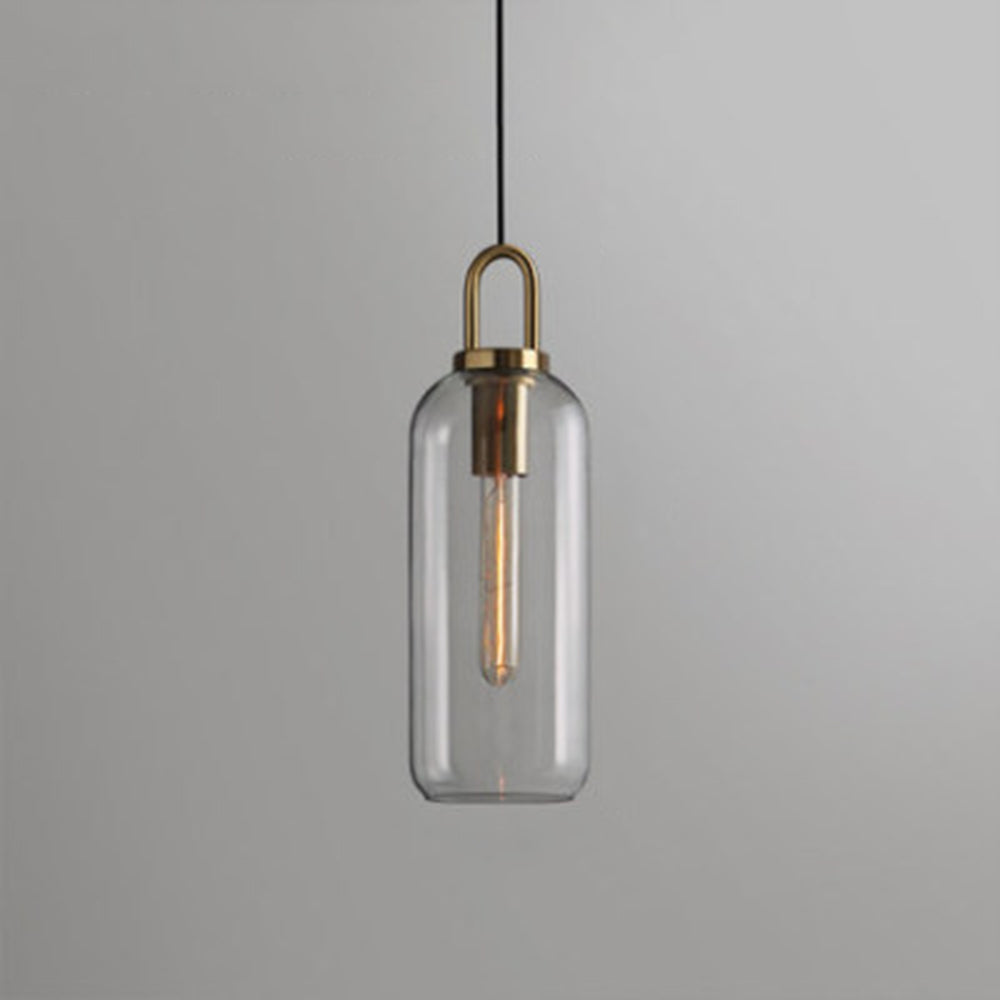 Hailie Moderne LED Hanglampen Cilinder Rookgrijs Helder Metaal Glas Eetkamer
